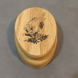 Hummingbird Oak Towel Holder with Marble inside New Vintage
